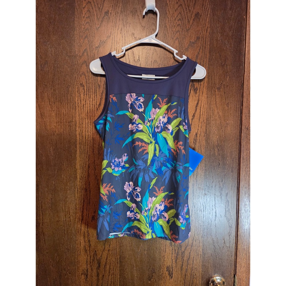 Columbia Chill River Tank Nocturnal Floral Print Sleeveless Top AK1399-411 S